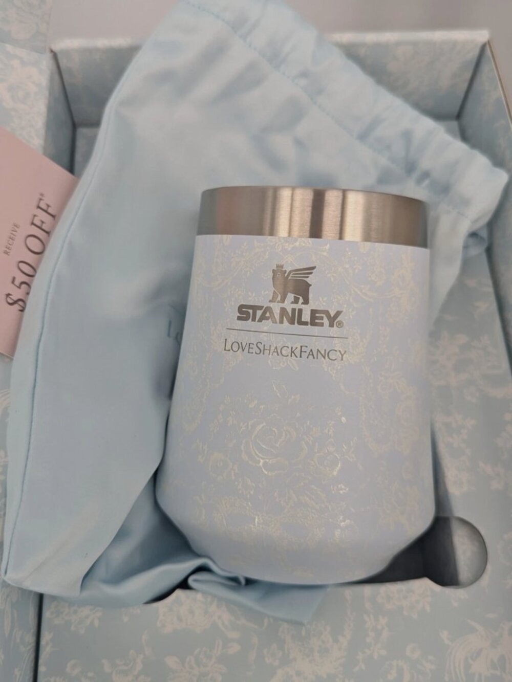 New Stanley 1913 x LoveShackFancy Reserve Wine Tumbler 11oz Toscana Toile Alpine